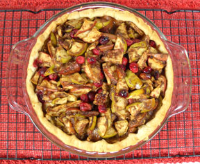 Cranberry Caramel Apple Chia Pie